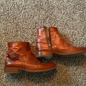Frye Brown Ankle Boots with Polished Leather Finish